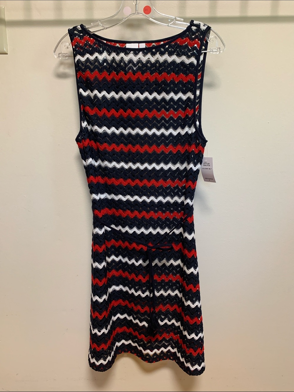 Sunshine 79 swim coverup - red white and blue mesh shift dress, 4th of July